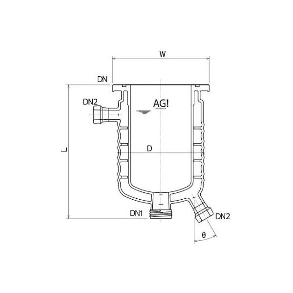 旭製作所 媒体バッフル付フルジャケット式反応容器 3950ー3000ーMーG 1個 61-4716-98（直送品）