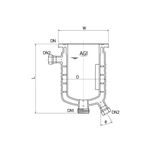 旭製作所 媒体バッフル付フルジャケット式反応容器 3950-2000-M-A 1個 61-4717-04（直送品）