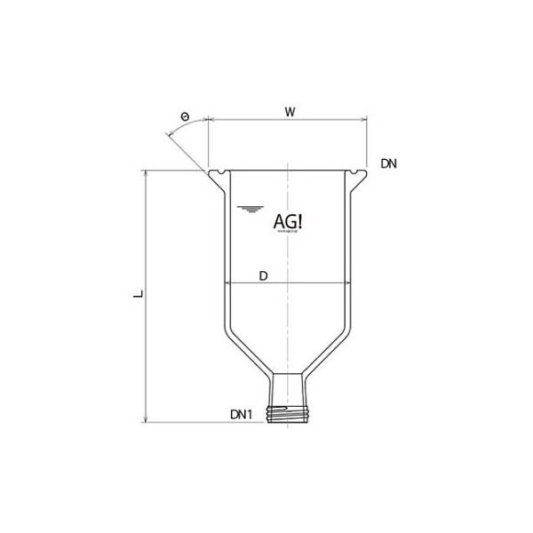 旭製作所 円錐形反応容器(45°) 3954ー6000ー45C 3954-6000-45C 1個 61-4719-04（直送品）