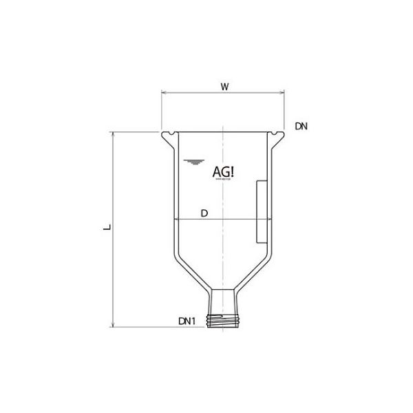 旭製作所 円錐形反応容器(45°)攪拌バッフル付 3954ー500ー45Cー 3954-500-45C-A 1個 61-4719-06（直送品）