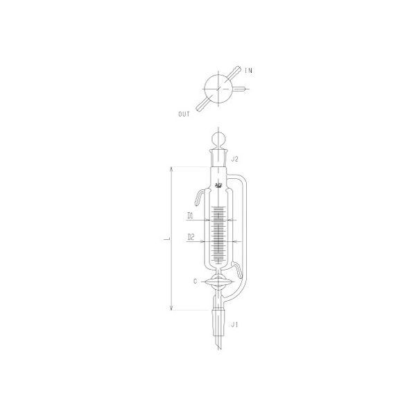 旭製作所 二重管式平衡形滴下ロート ガラスコック 300mL 3744-300J-4L 1個 62-2111-02（直送品）