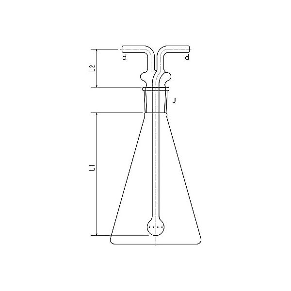 旭製作所 ガス洗浄瓶 500ml 3262ー500ー4M 1個 61-3629-38（直送品）