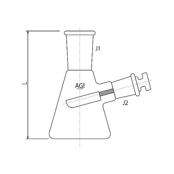 旭製作所 発生フラスコ 100ml 3264ー100ー4L1L 1個 61-3629-43（直送品）