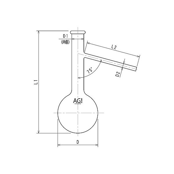 旭製作所 エングラーフラスコ 125ml 3322ー125 1個 61-3629-87（直送品）
