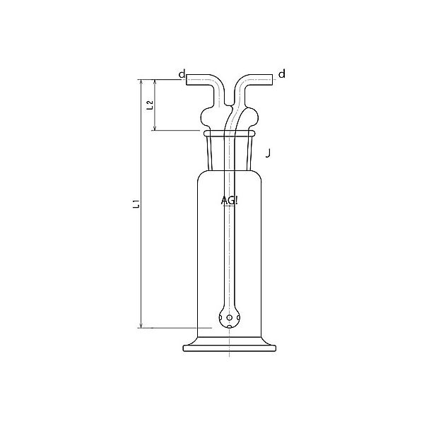 旭製作所 ムエンケ式ガス洗浄瓶 1000ml 4102-1000 1個 61-3630-07（直送品）