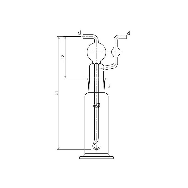 旭製作所 ドレッセル式ガス洗浄瓶 125ml 4108-125 1個 61-3630-24（直送品）