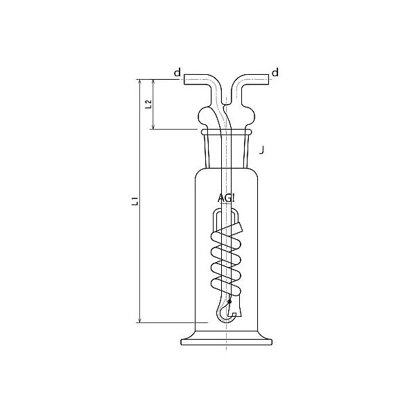 旭製作所 ウォルター式ガス洗浄瓶 1000ml 4114ー1000 1個 61-3630-31（直送品）