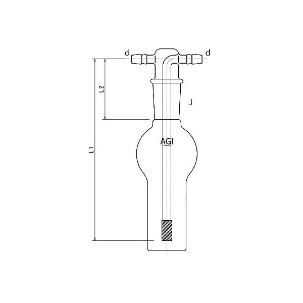 旭製作所 球付ガス洗浄瓶 50ml 4124-50 1個 61-3630-42（直送品）