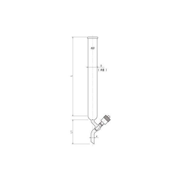 旭製作所 高真空グリースレスバルブ付クロマトカラム 3808-60/1000V 1個 61-4709-67（直送品）