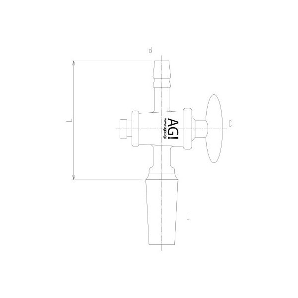 旭製作所 コック付排気管直管 オス ガラスコック 2408-3L 1個 62-2092-77（直送品）