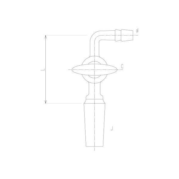 旭製作所 コック付排気管曲管 オス ガラスコック 2412-1L 1個 62-2092-85（直送品）