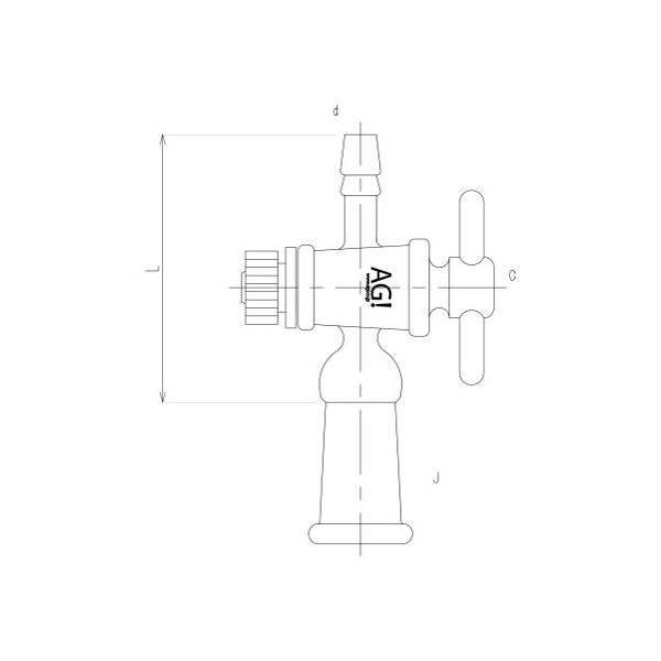 旭製作所 コック付排気管直管 メス PTFEコック 2418-5L 1個 62-2093-05（直送品）