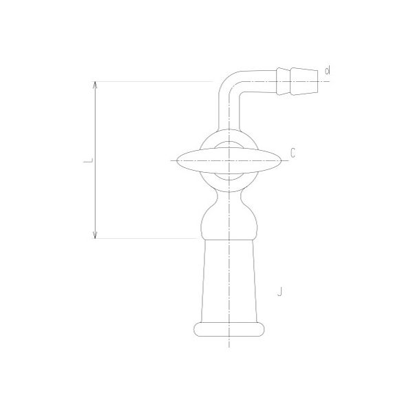 旭製作所 コック付排気管曲管 メス ガラスコック 2420ー1L 1個 62-2093-06（直送品）