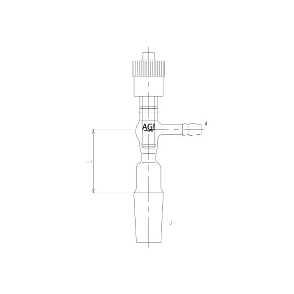 旭製作所 高真空グリースレスバルブ付排気管 オス 芯棒材質:PTFE 2490-3L 1個 62-2093-80（直送品）