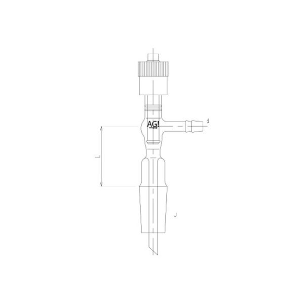 旭製作所 高真空グリースレスバルブ付滴下管 芯棒材質:PTFE 2494-1L 1個 62-2093-96（直送品）