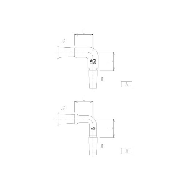 旭製作所 連結管曲管（90°） 2508-1L 1個 62-2094-52（直送品）