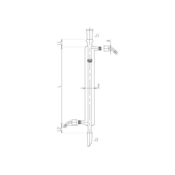 旭製作所 リービッヒ 冷却器 ウォーターコネクター仕様 3400ー200Wー2L 3400-200W-2L 1個 62-2105-78（直送品）