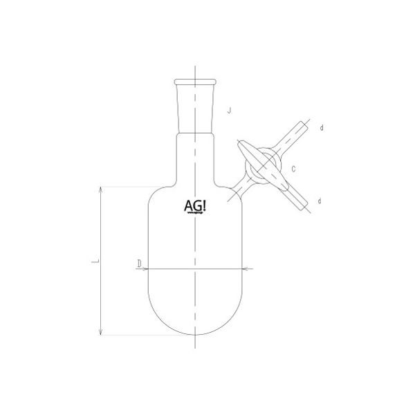 旭製作所 溶媒受器 ガラスコック 3690ー300ー4L 1個 62-2110-67（直送品）
