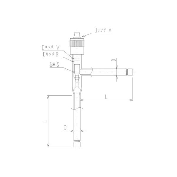 流量調整用ニードルバルブ L形（アングルタイプ） 溝付 芯棒材質:PTFE 2230-12L-G 62-2120-72（直送品）