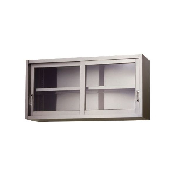 東製作所 ステンレス吊戸棚(ガラス戸) 600×350×600 AS-600G-600 1個 61-4436-72（直送品）