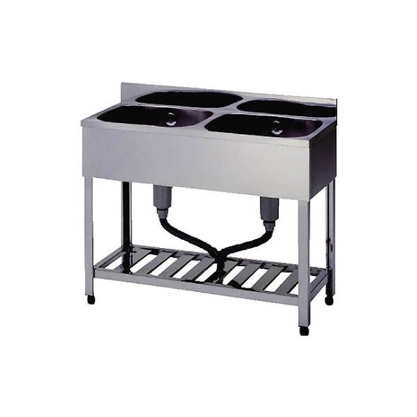 東製作所 二槽シンクBG無ホース付 1000×600×800 HPC2-1000 1個 61-4437-88（直送品）