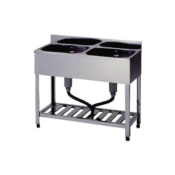 東製作所 二槽シンクBG無ホース付 1200×600×800 HPC2-1200 1個 61-4437-89（直送品）