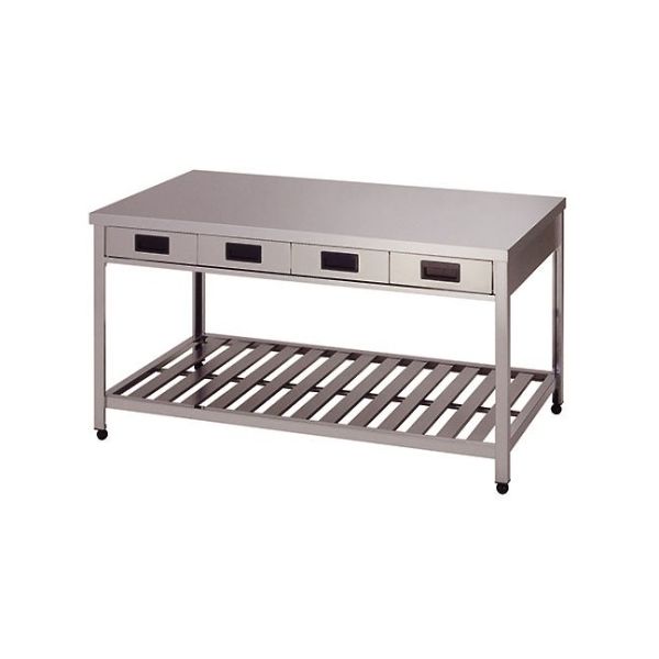 東製作所 両面引出し付作業台スノコ板付 900×900×800 LTWO-900 1個 61-4439-08（直送品）