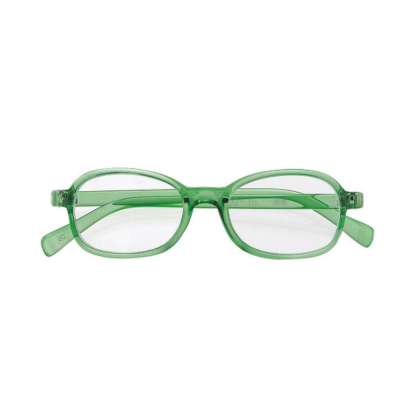 老眼鏡（受け付け用） 弱度 眼鏡（グリーン） 1セット（2個入） 0-7472-13（直送品）