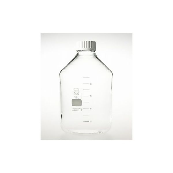 柴田科学 ねじ口びん 広口 白キャップ付 10L 017250-210000 1個 61-4425-04（直送品）