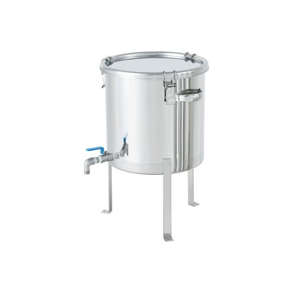 日東金属工業 ボールバルブ付ステンレス汎用容器 平鋼脚付