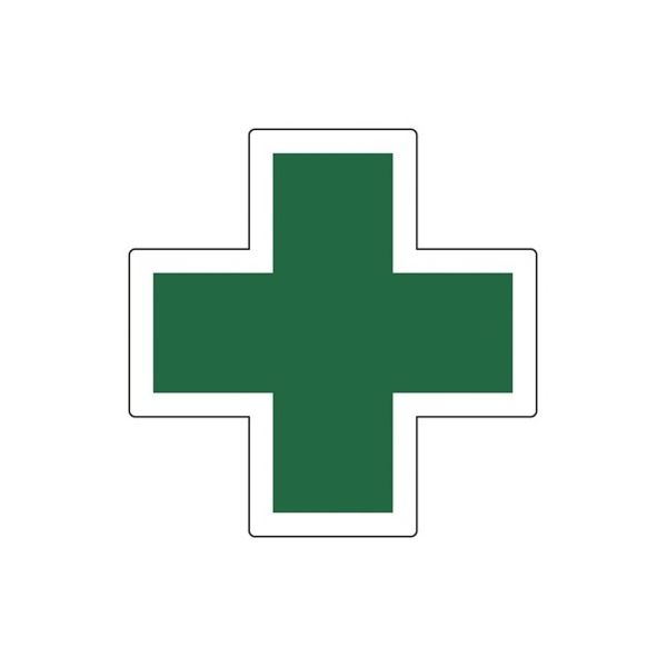 日本緑十字社 ヘルメット用ステッカー 34mm角十字 HL-131 1組(5枚) 61-9937-91（直送品）