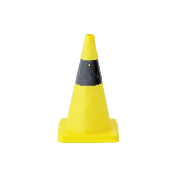 日本緑十字社 伸縮式三角コーン イエロー 小 シンシュクコーン-Y(ショウ) 1個 61-9939-19（直送品）