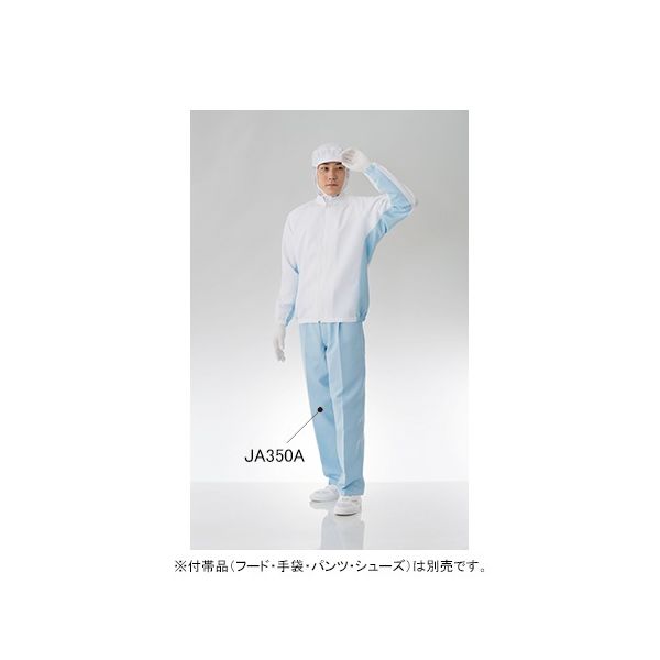 東洋リントフリー クリーン上着 白×青 JA250Aー12 L 1枚 61-0092-46（直送品）