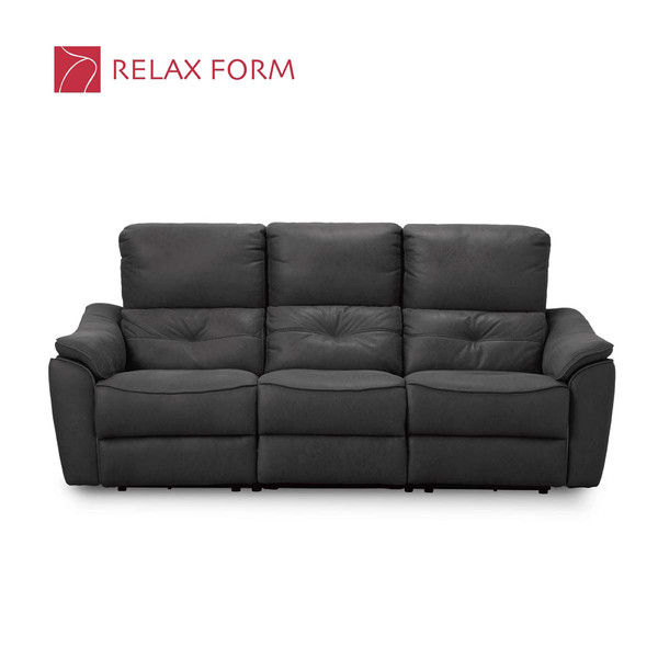 車上渡し】RELAX FORM バッジオＩＩ 3人掛ソファ チャコールブラック 1脚（直送品） - アスクル