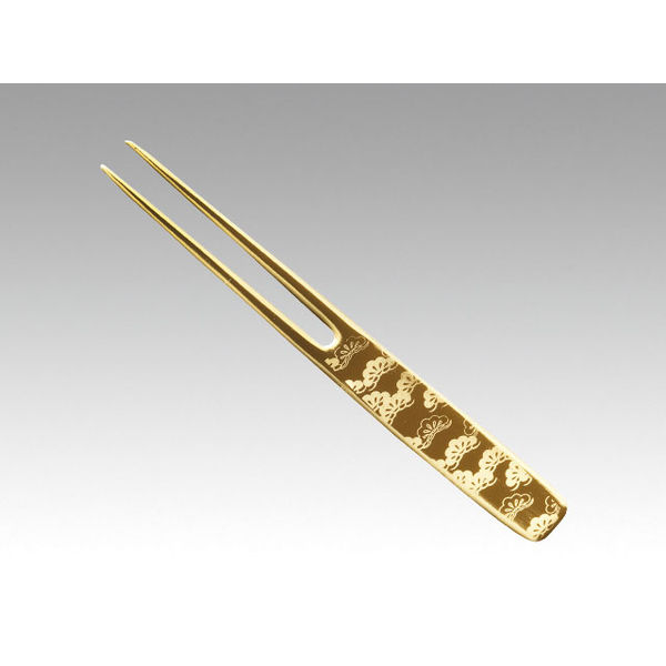 トーダイ 18-8 かんざしピックフォーク【松】金メッキ 01402002 1包：60本（6×10）（直送品）