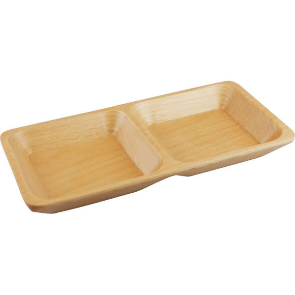 トーダイ V-071 ブナ 長角プレート 2ツ仕切り 3510071V 1包：5枚（直送品）