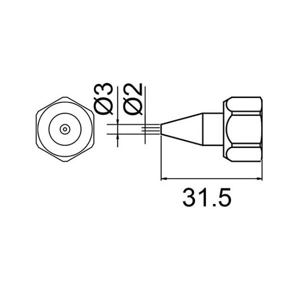 白光 ニューメルター用ノズル 2.0mm 801ーNー2 1個 61-4944-76（直送品）