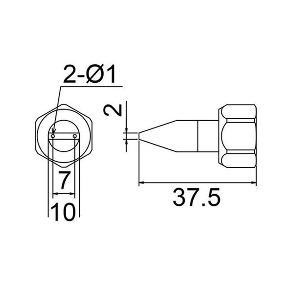 白光 ニューメルター用ノズル 1.0mm×2 801ーN2ー1 801-N2-1 1個 61-4944-79（直送品）