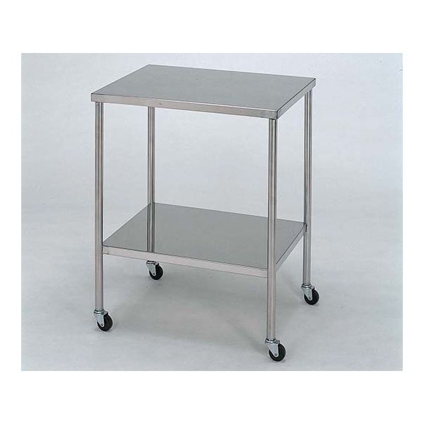 柏ステンレス工業 ステンレスワゴン 機械卓子L (枠無) 2段 ステンレスワゴンMA-2F-L 1個 62-2713-83（直送品）