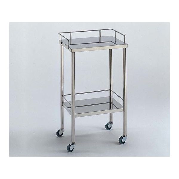 柏ステンレス工業 ステンレスワゴン 機械卓子M (3方枠付) 2段 ステンレスワゴンMA-2B-M 1個 62-2713-97（直送品）