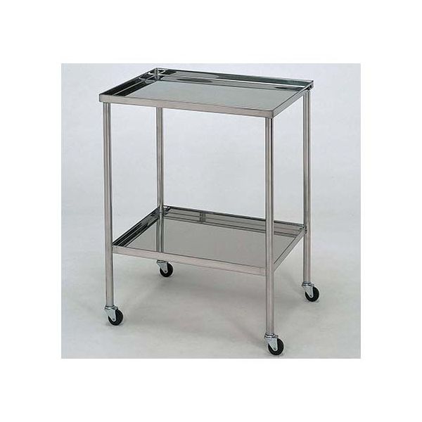 柏ステンレス工業 ステンレスワゴン 機械卓子L (立上) 2段 ステンレスワゴンMA-2V-L 1個 62-2714-15（直送品）