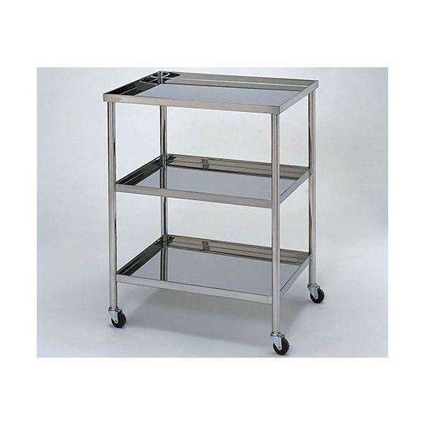 柏ステンレス工業 ステンレスワゴン 機械卓子M (立上) 3段 ステンレスワゴンMA-3V-M 1個 62-2714-17（直送品）