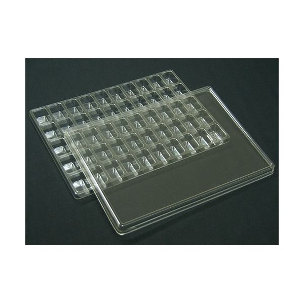 アズワン サンプル保管トレー(3枚入) 210×297×20mm 5×10マス T-011-50S(50マス)3マイ 1セット(3枚)（直送品）