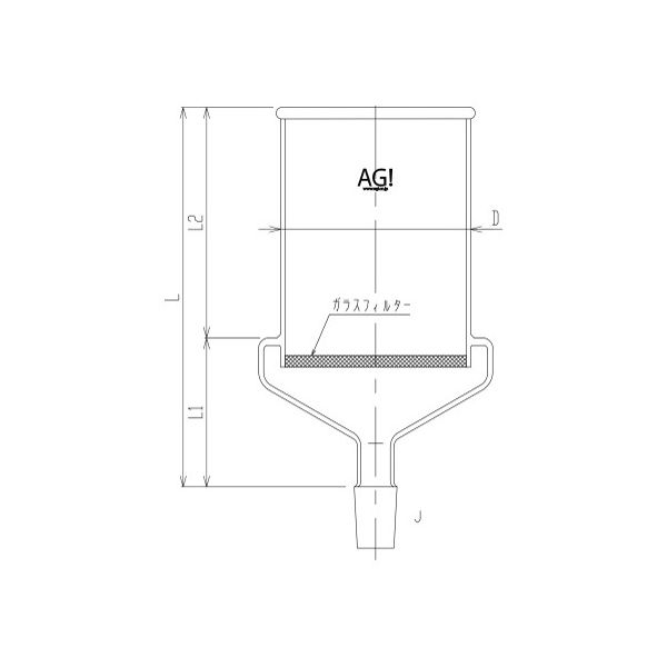 旭製作所 大型ブフナーロート(摺付) 1500mL 細孔G4 3942-1500/4 1個 62-2113-93（直送品）