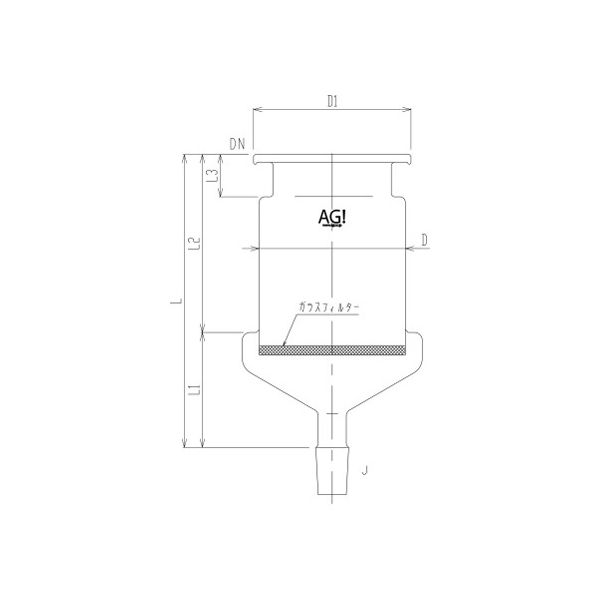 旭製作所 大型セパラブフナーロート(摺付) 2000mL 細孔G4 3944-2000/4 1個 62-2114-22（直送品）