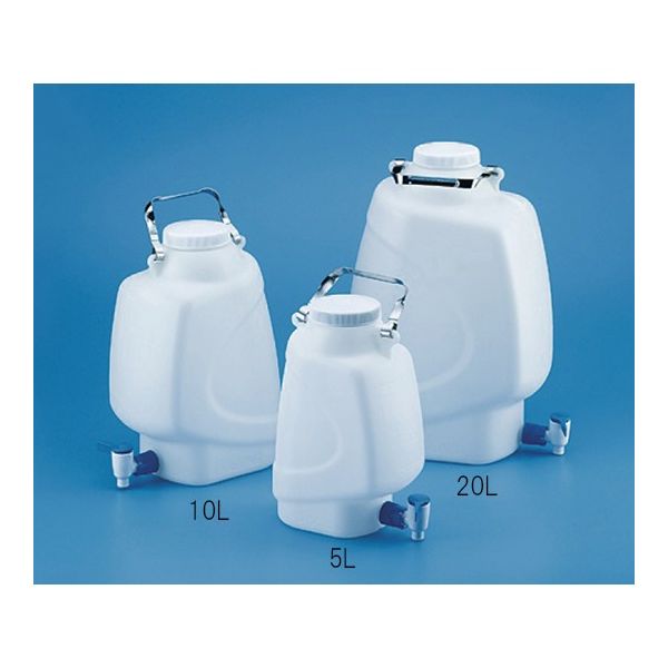 東栄 角型大型瓶 ストップコック付 HDPE製 10L 683242 1個 62-2932-45（直送品）