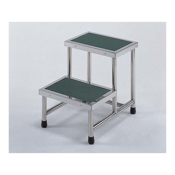 柏ステンレス工業 二段踏台 400×550×410H ニダントウダイ MH-2F-L 1個 62-2715-87（直送品）