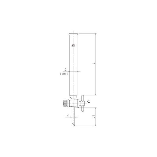 旭製作所 クロマトカラム（フィルター付） PTFEコック付 3810-10/600 1個 61-4709-80（直送品）