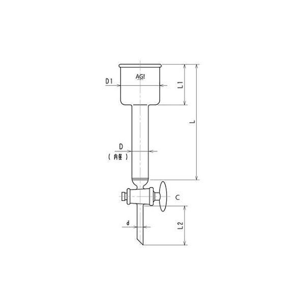 旭製作所 アルミナカラム(イオン交換樹脂カラム・ガラスコック・フィルター付) 3864ー10/300 1個 61-4713-80（直送品）