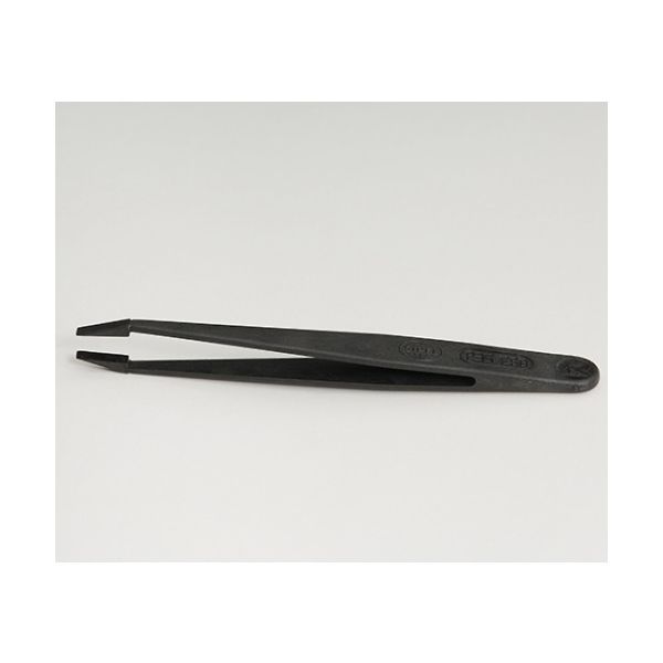ワイ・エム・ティ プラスチックピンセット SIーP35 ESD(黒) SI-P35E 1本 61-6422-97（直送品）